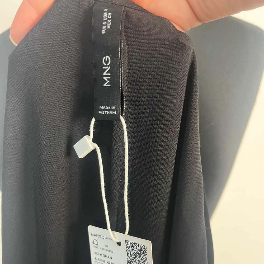 New MANGO Women's Hoop Detail Wrap Dress size small black - Picture 6 of 9